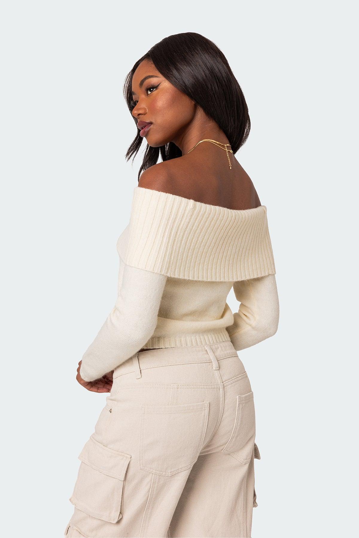 Tamara Fold Over Knit Top Product Image