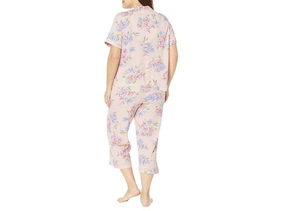 Karen Neuburger Plus Size Island Breeze Short Sleeve Girlfriend Capris PJ Set (Island Breeze Floral) Women's Pajama Sets Product Image