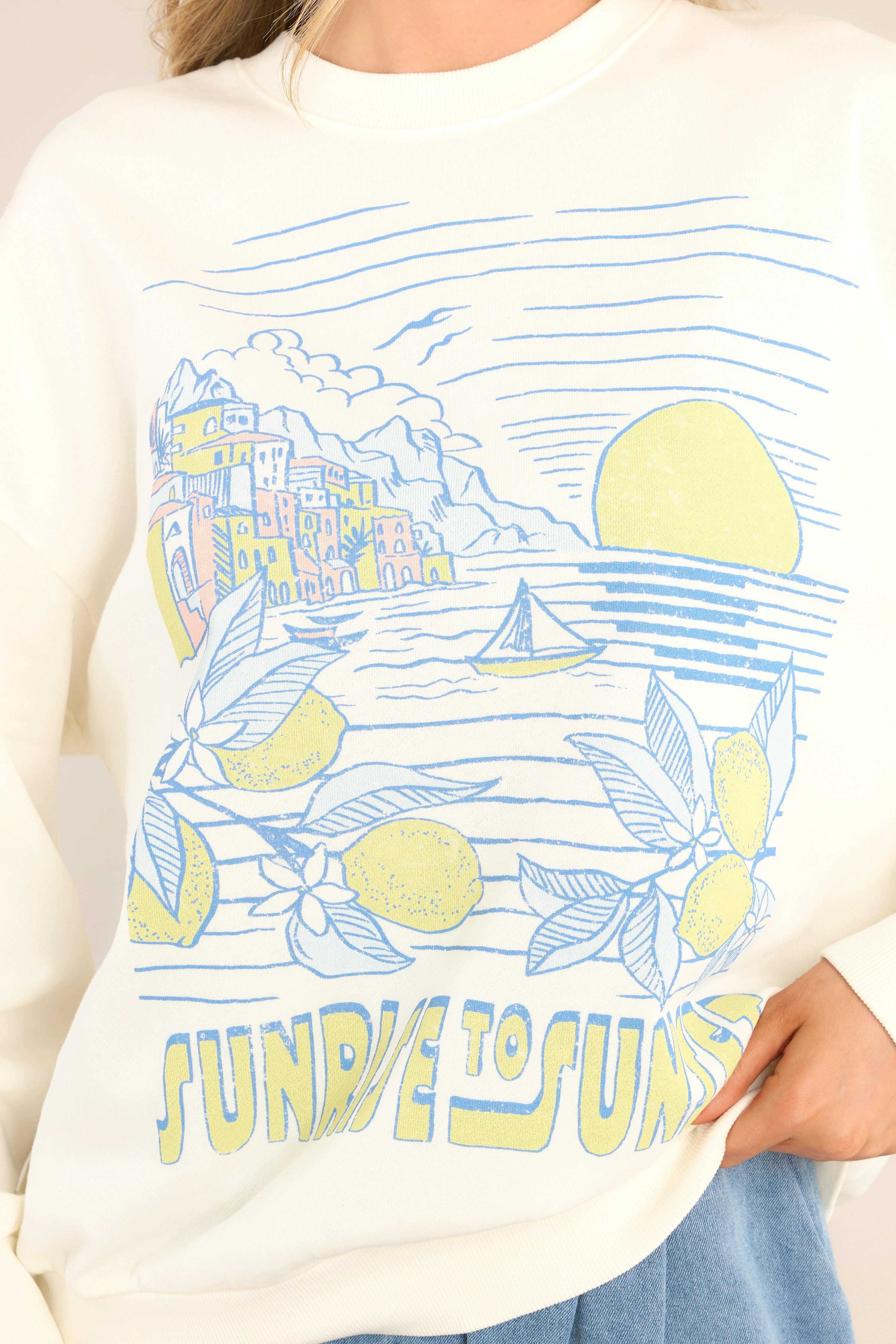 Z Supply Z-Supply Sunrise Sunday Sea Salt Sweatshirt Ivory Product Image