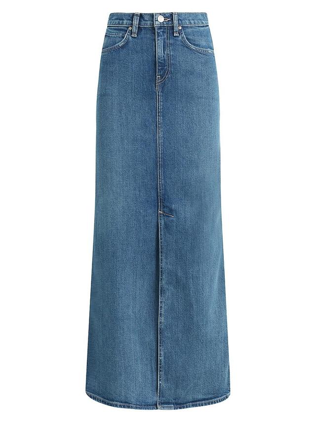 Womens Reconstructed Denim Midi-Skirt Product Image