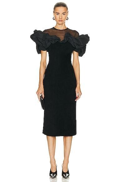 Alexander McQueen Ruffle Midi Dress Product Image