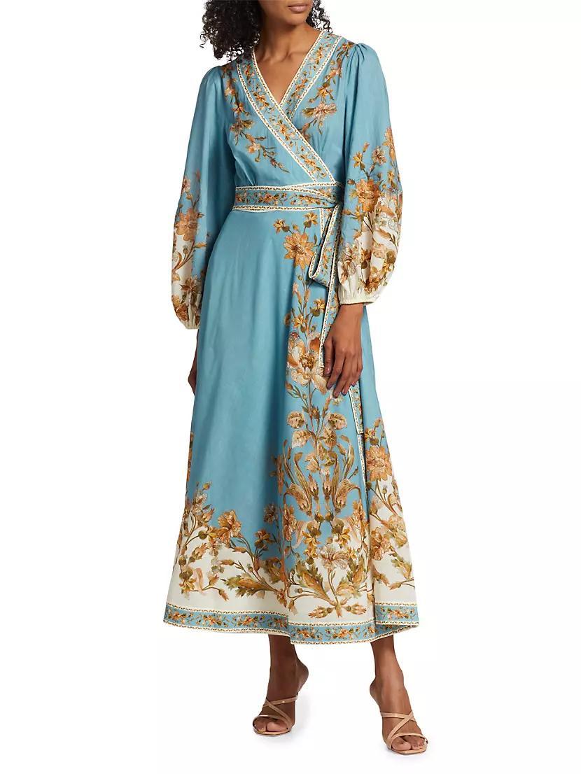 Chintz Cotton Wrap Midi-Dress Product Image