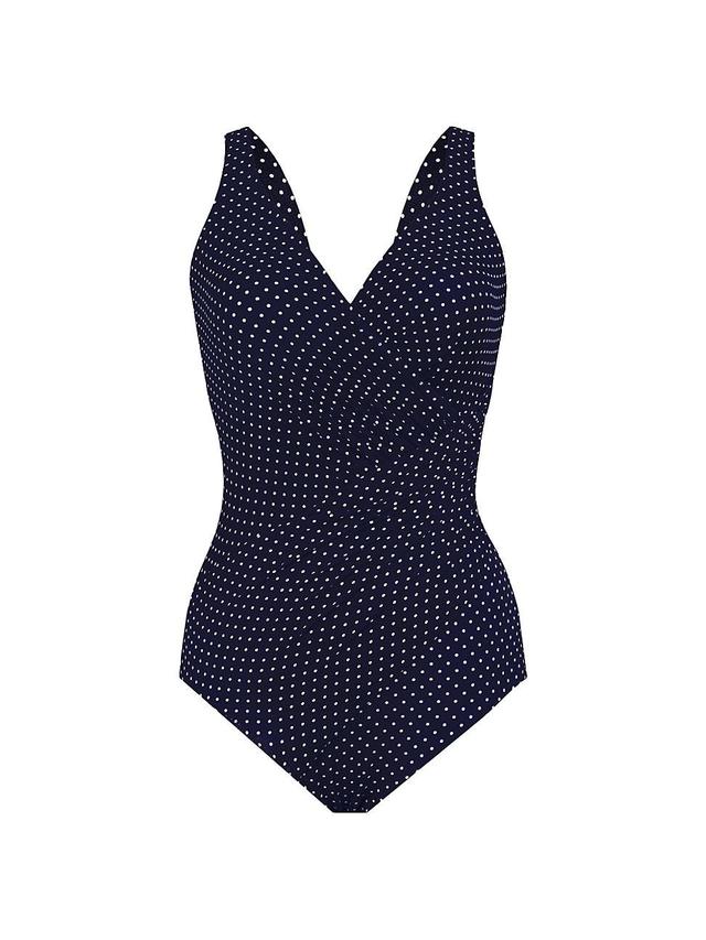 Womens Pin Point Oceanus One-Piece Swimsuit Product Image