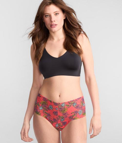 Floral-Print Lace Thong Product Image