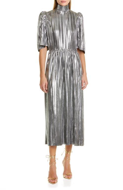 LISOU Diane Pleated Puff Sleeve A-Line Dress Product Image