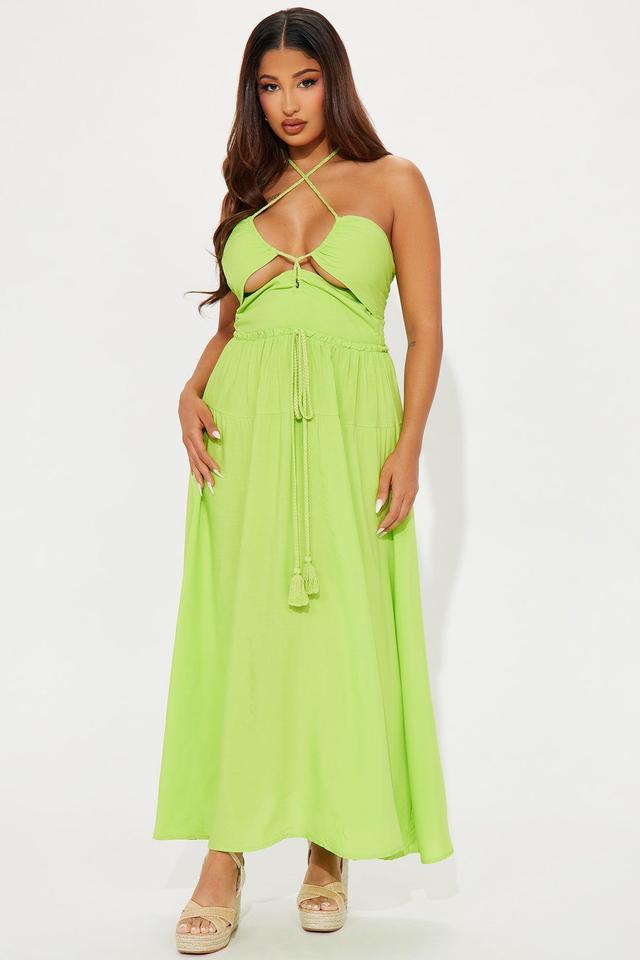 Isla Cut Out Maxi Dress - Lime Product Image