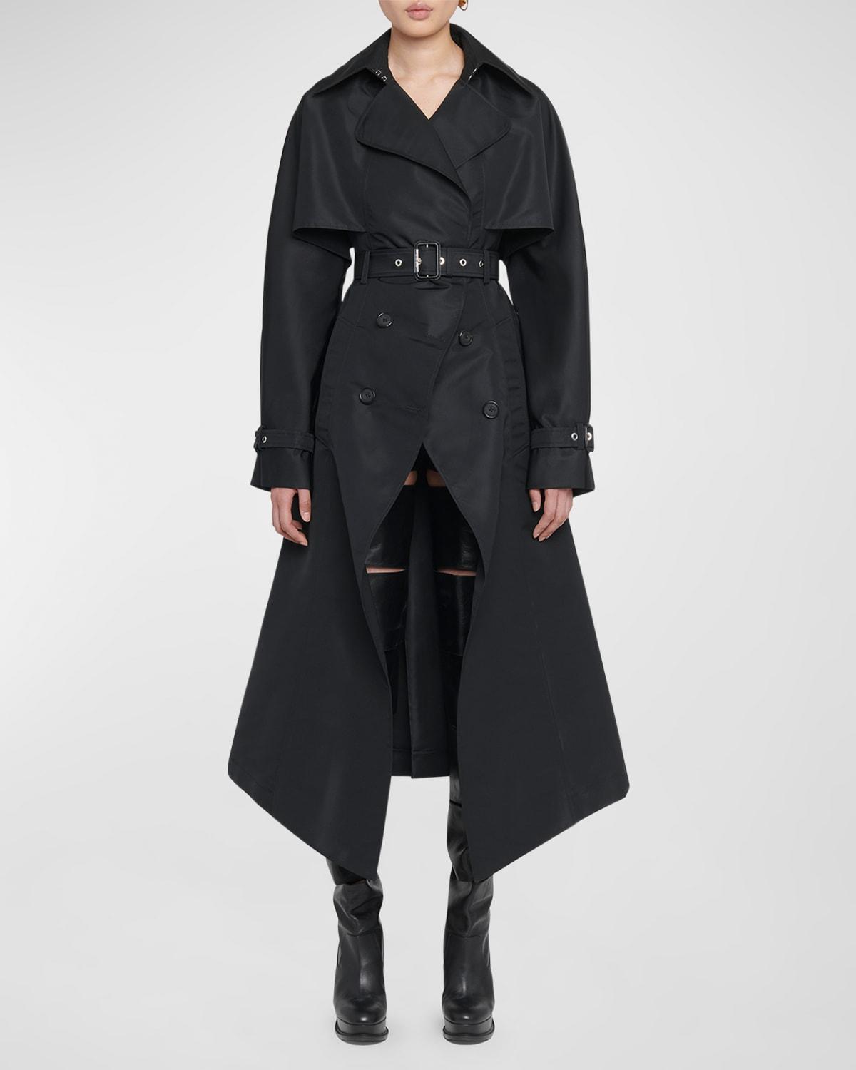 Pleated Belted Trench Coat Product Image