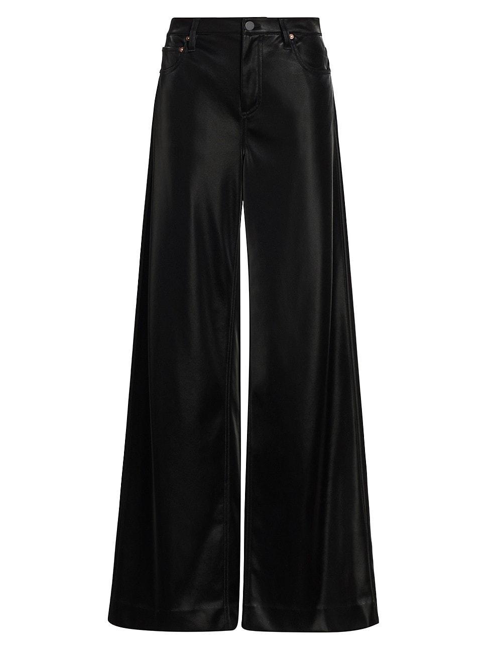 Womens Trish Faux Leather Wide-Leg Pants Product Image