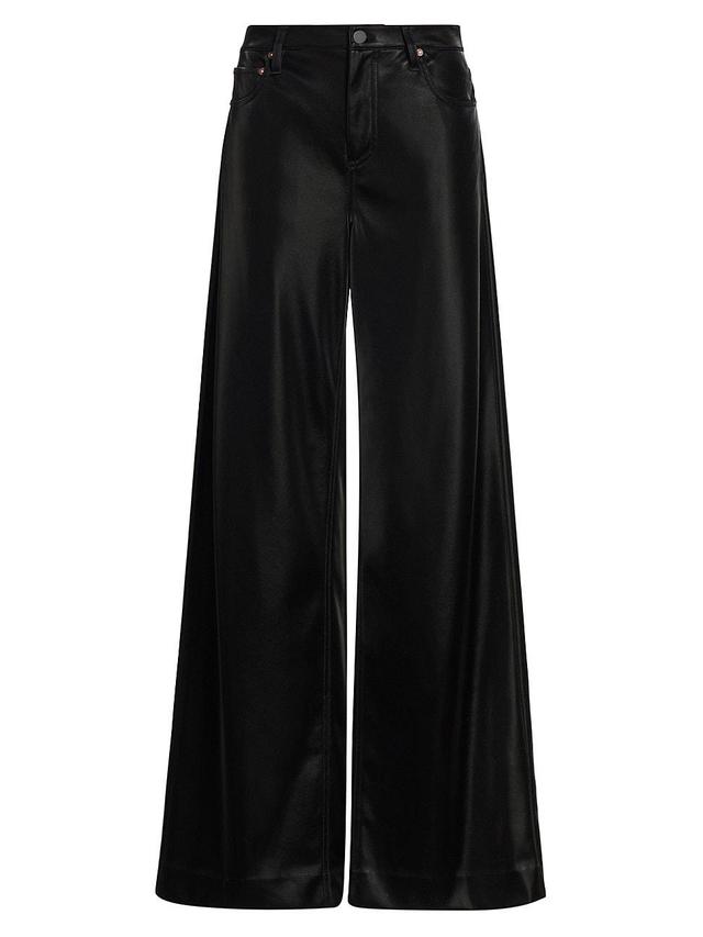 Alice + Olivia Trish Shiny Baggy Faux Leather Pants Product Image