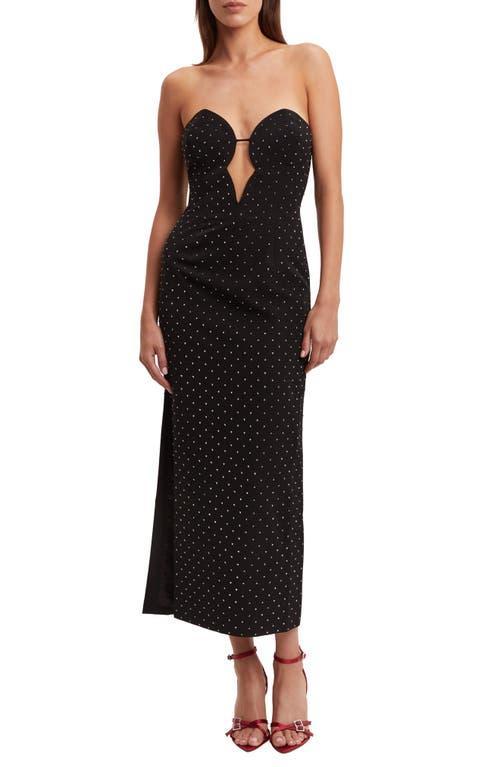 Bardot Eleni Studded Strapless Plunge Neck Midi Dress Product Image