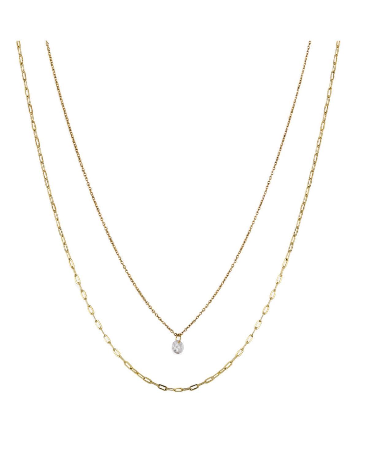 ModaSport Clear Cubic Zirconia Stone Layered Necklace Product Image