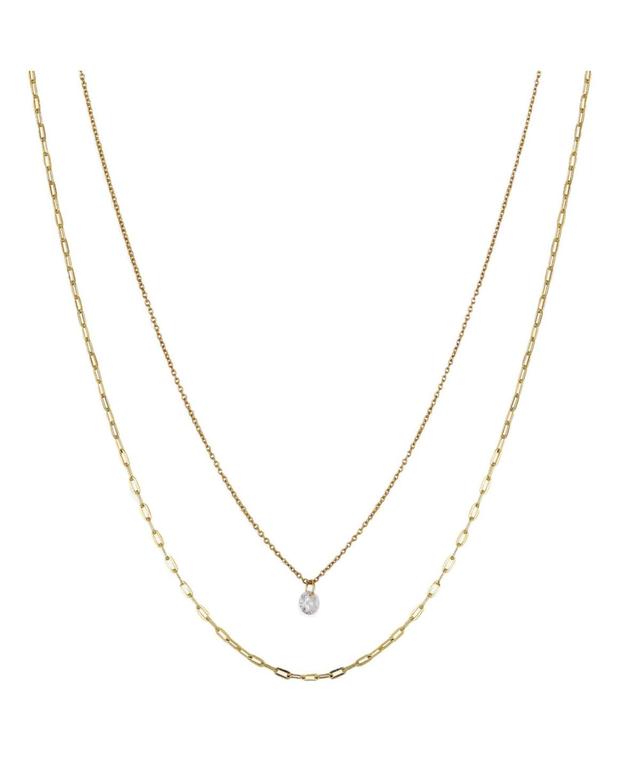 ModaSport Clear Cubic Zirconia Stone Layered Necklace Product Image