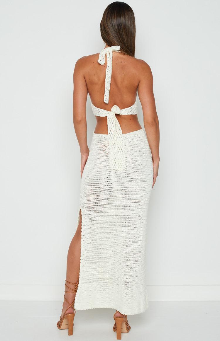 Julia Crochet Halter Midi Dress Product Image