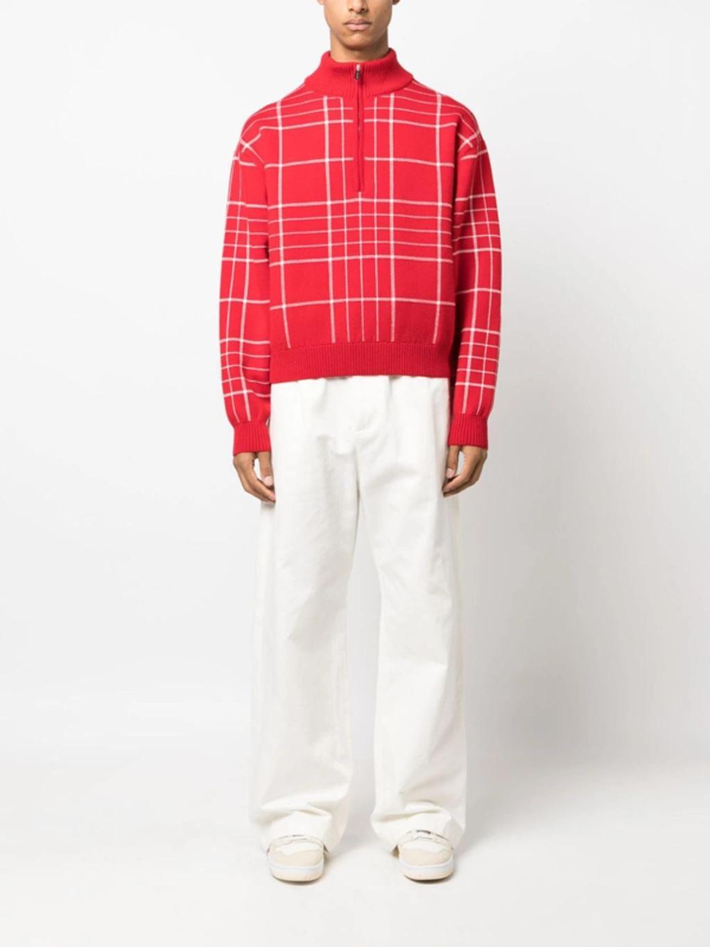 JACQUEMUS La Maille Carro Wool-blend Sweater In Red Product Image