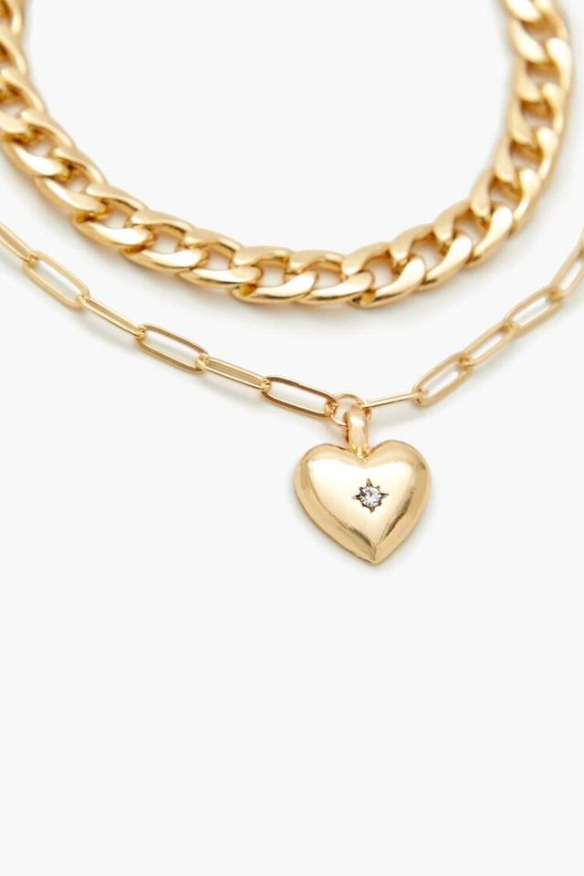 Rhinestone Heart Bracelet Set | Forever 21 Product Image