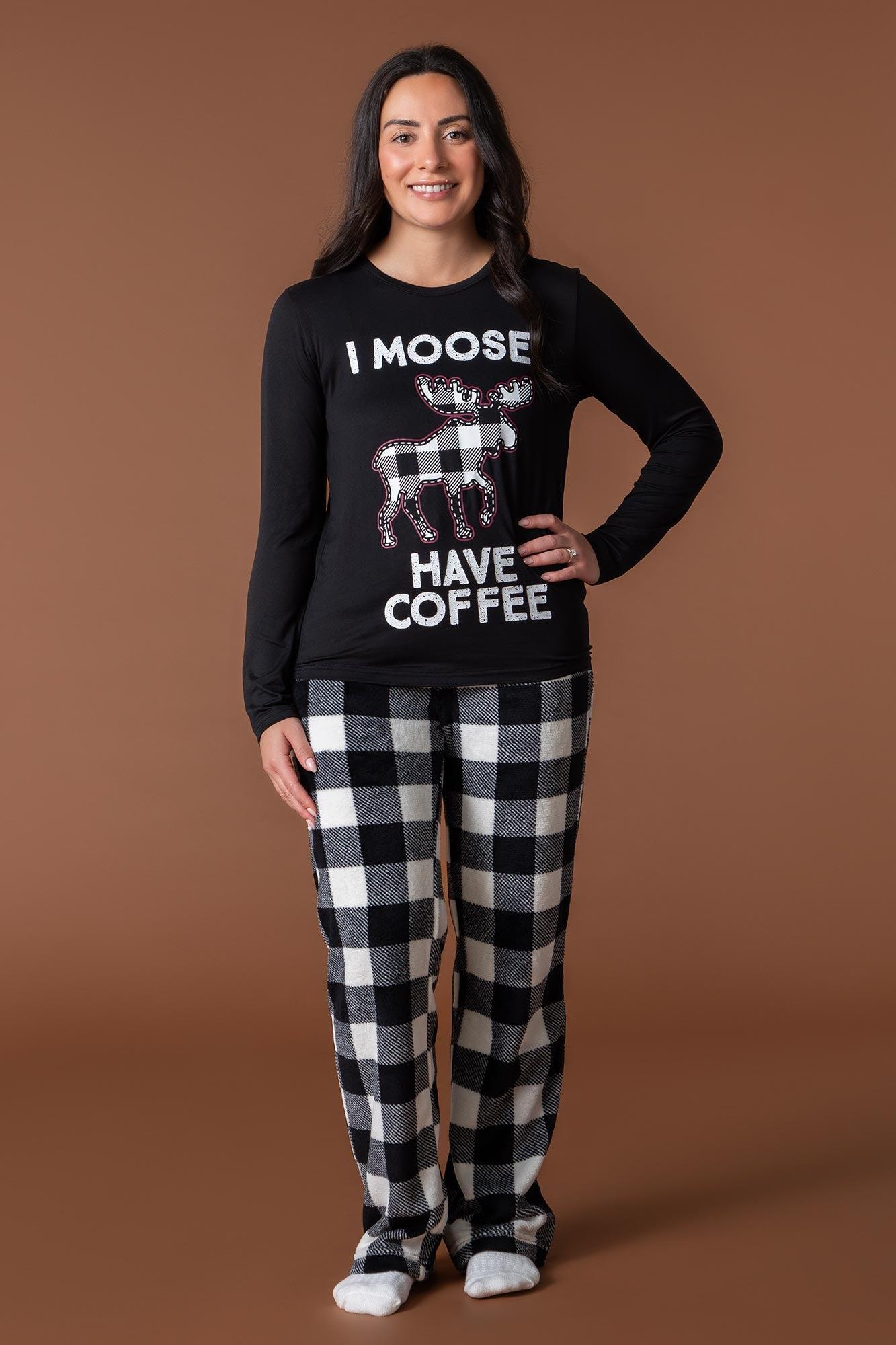 Womens Matching the Family Moosing Around 2 Piece Pajama Set Female Product Image