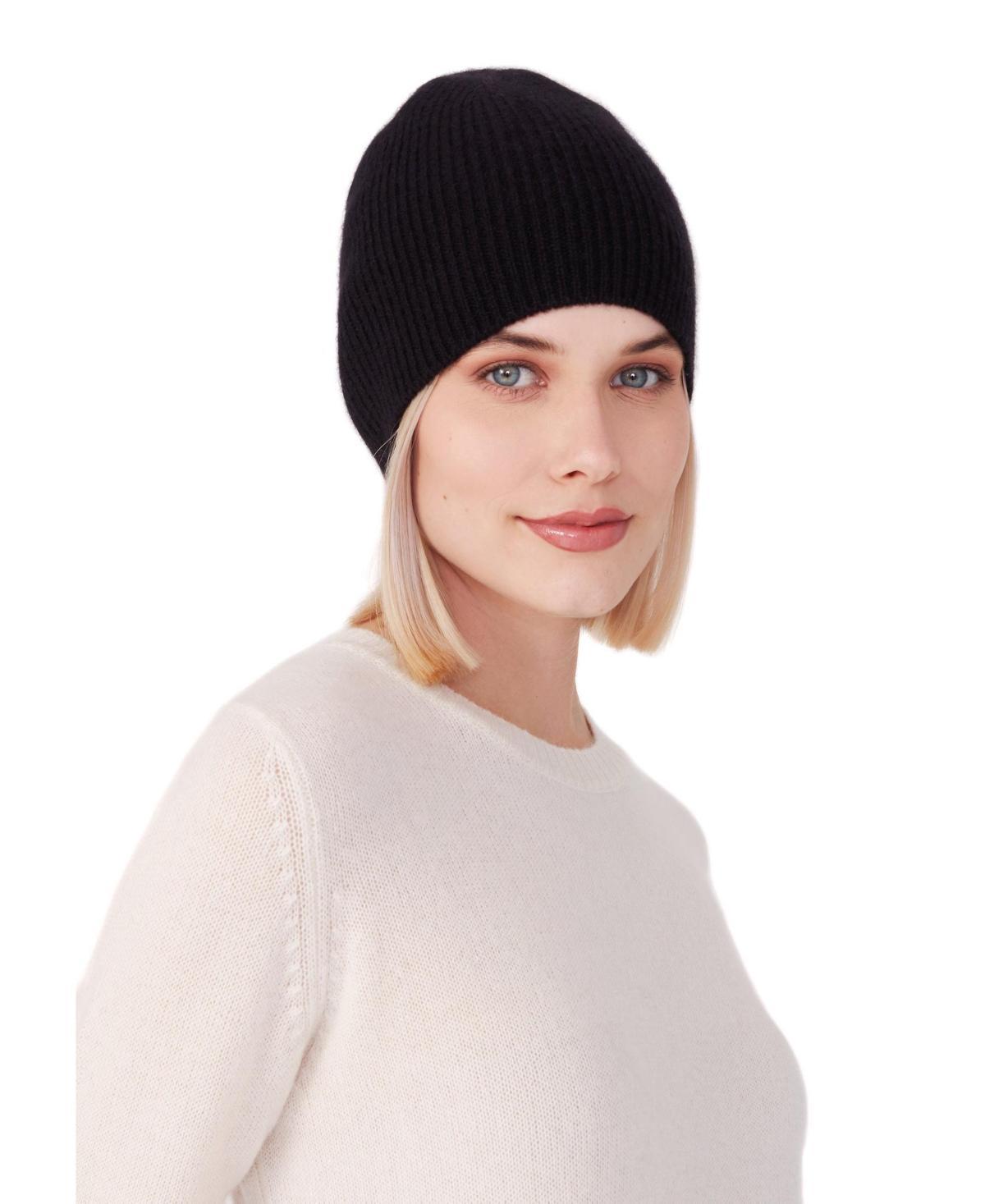 Style Republic Womens 100% Pure Cashmere Fully Ribbed Beanie Product Image