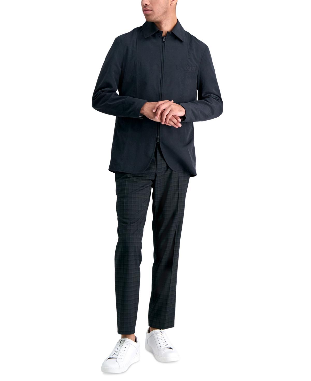 Kenneth Cole Reaction Mens Gabardine Skinny/Extra-Slim Fit Performance Stretch Flat-Front Dress Pants Product Image