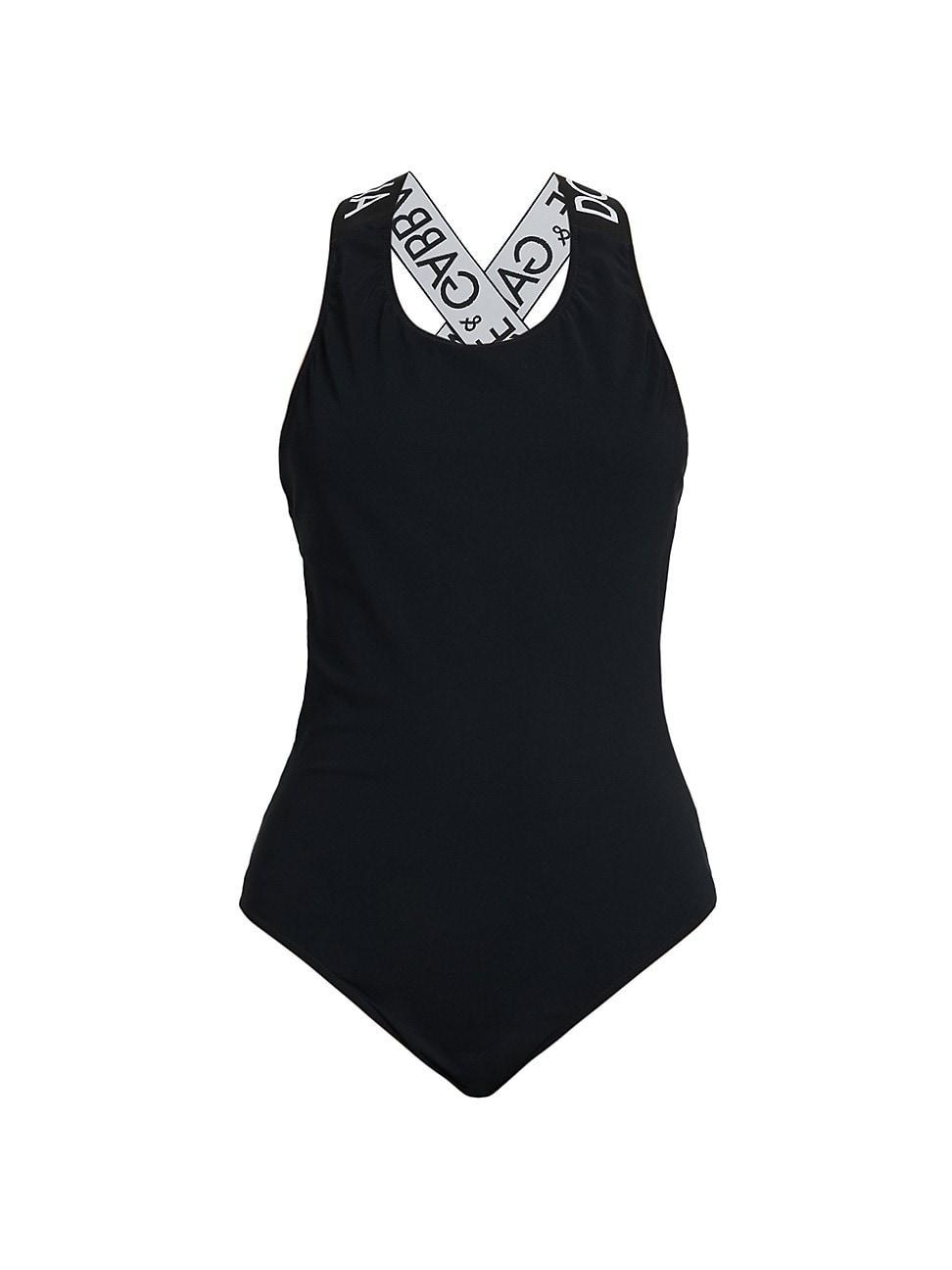 Womens Logo-Strap One-Piece Swimsuit Product Image