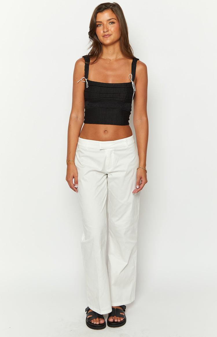 Cathryn White Mid Rise Pants Product Image