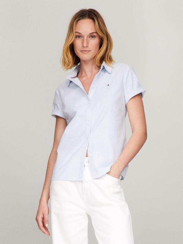 Tommy Hilfiger Women's Relaxed Fit Stripe Oxford Shirt Product Image