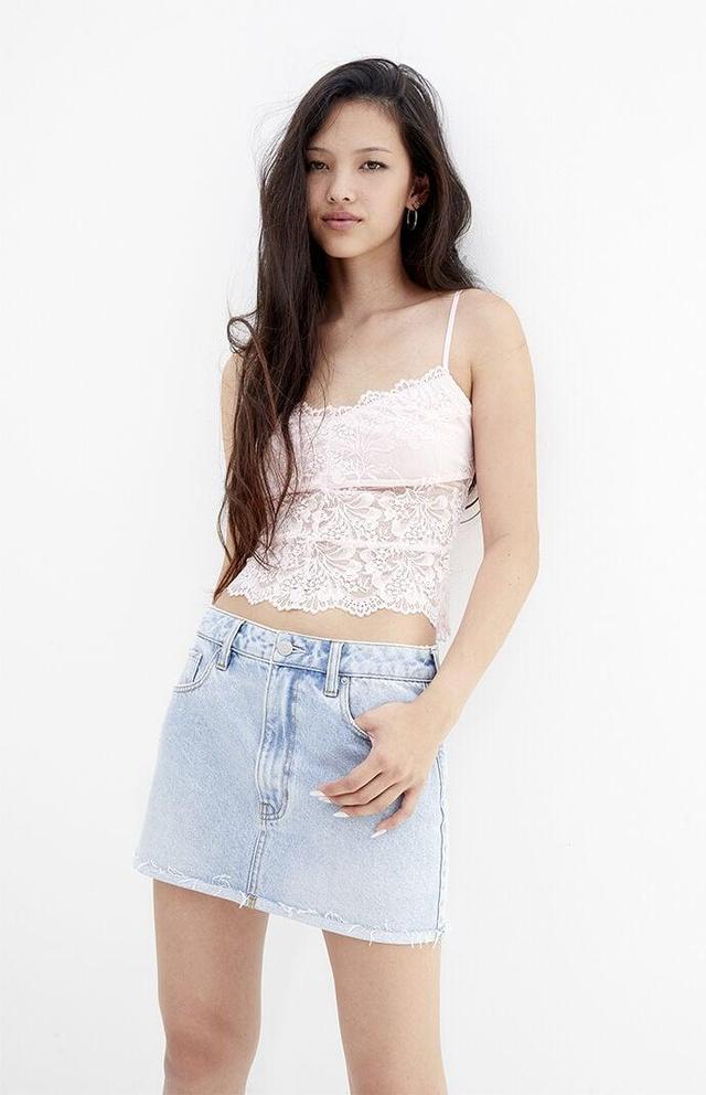 PacSun Womens Medium Indigo Low-rise Denim Mini Skirt Product Image