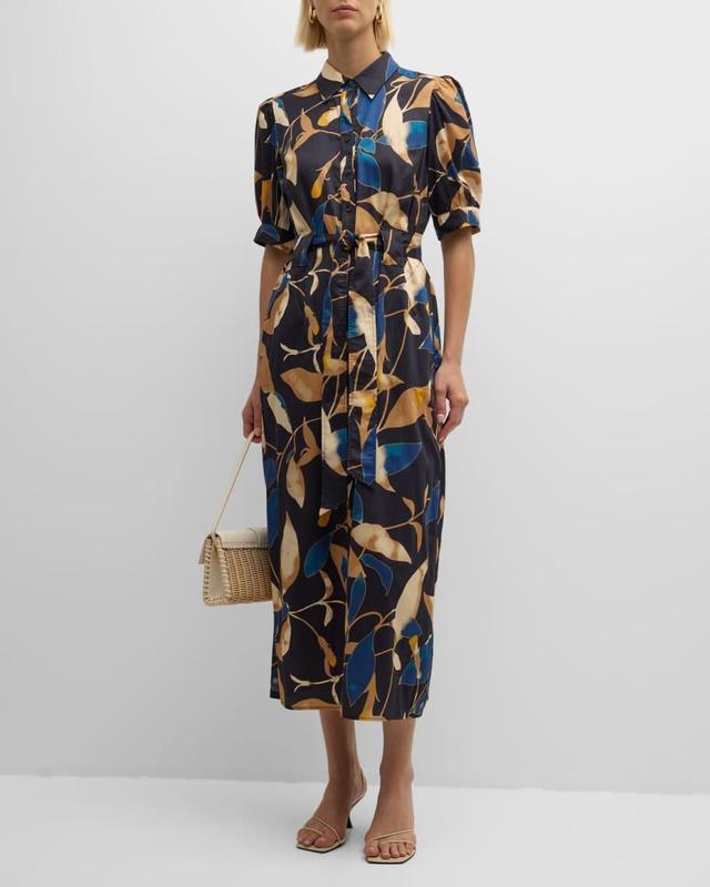 Harper Floral-Print Column Midi Shirtdress Product Image