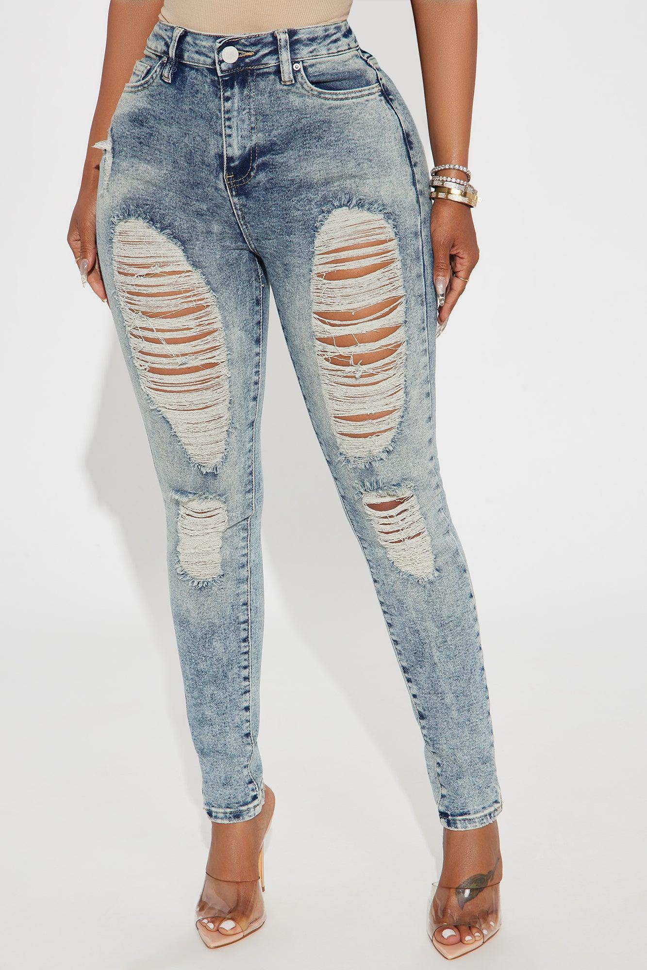 Wait For Your Love Stretch Ripped Skinny Jeans - Vintage Wash Product Image