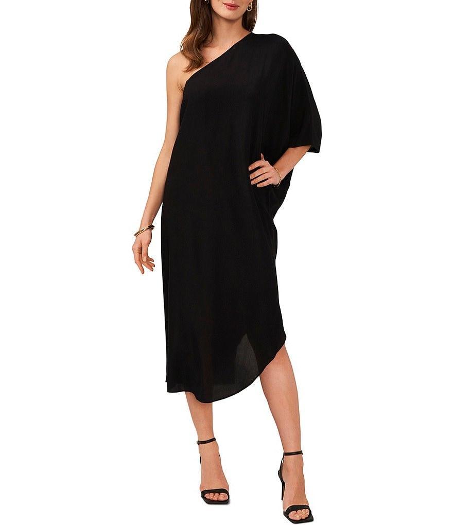 Vince Camuto One Shoulder 3/4 Sleeve Midi Caftan Dress Product Image