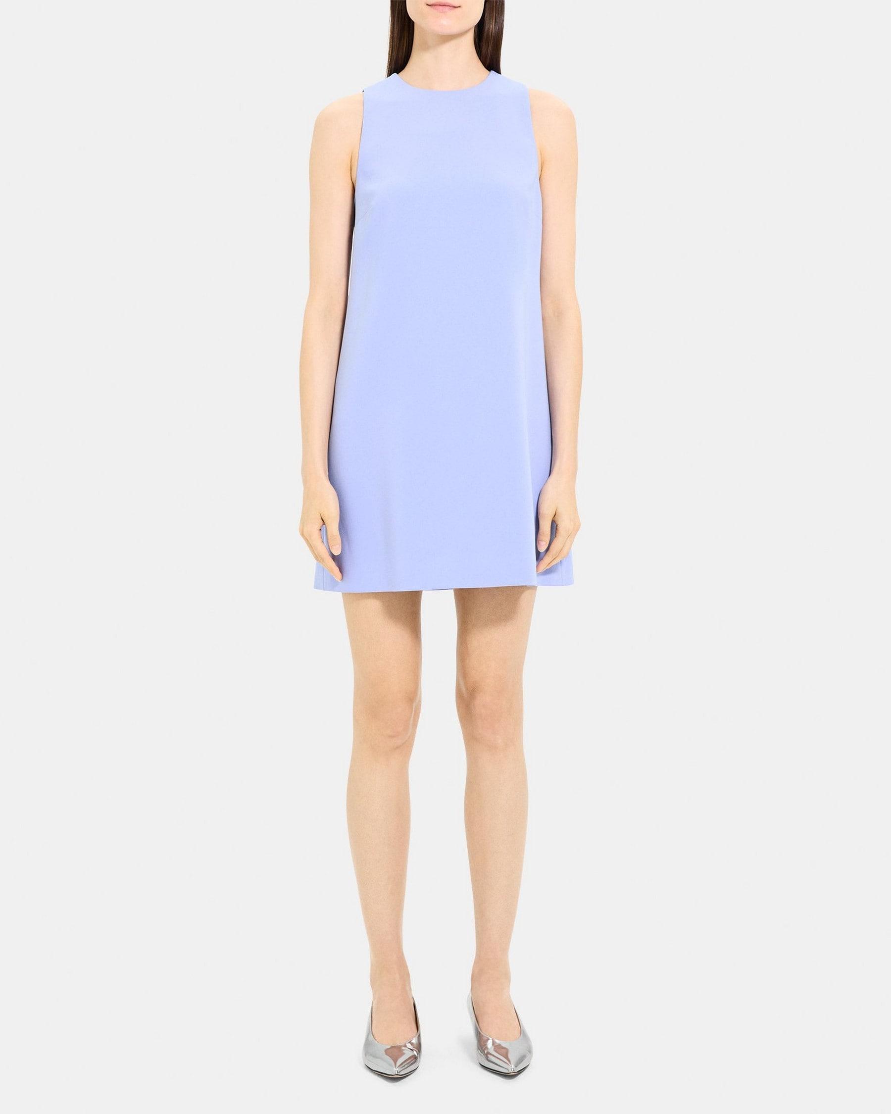 Sleeveless Mini Shift Dress in Crepe Product Image