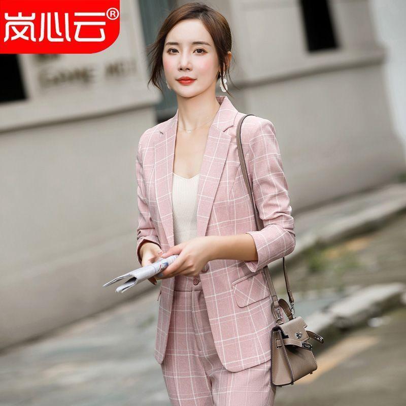 Plaid Single-Button Blazer / Dress Pants / Set Product Image