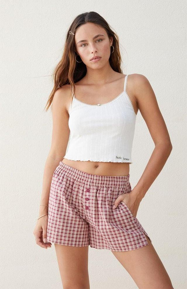 Beverly & Beck Women's Plaid Boxer Shorts Product Image