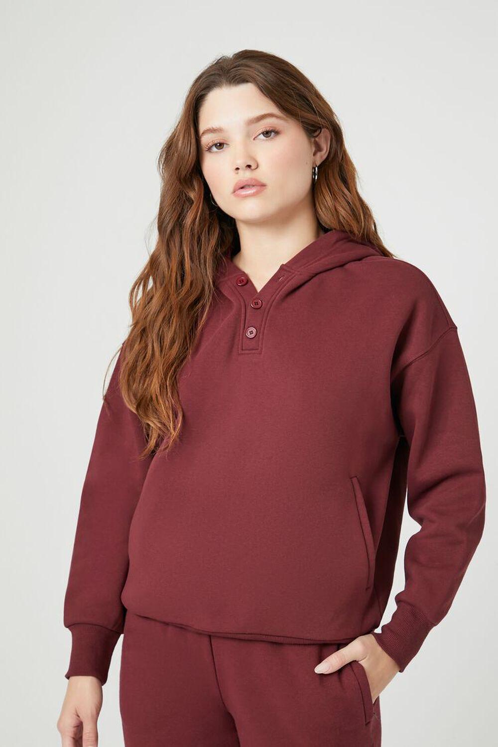 Drop-Sleeve Fleece Hoodie | Forever 21 Product Image