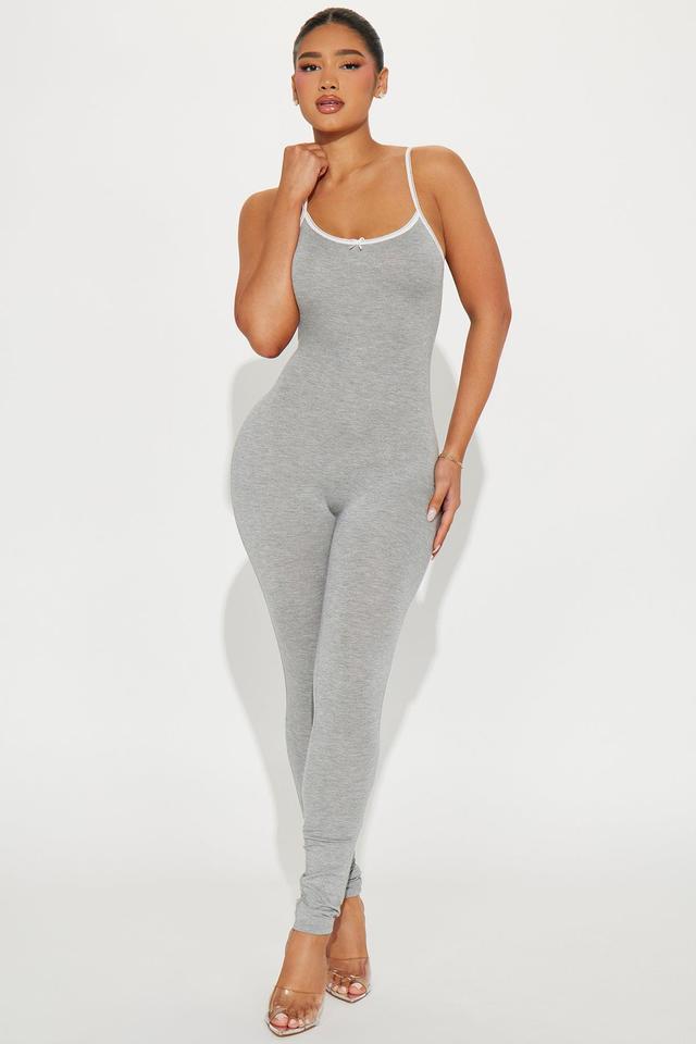 Embrace Me Jumpsuit - Heather Grey Product Image