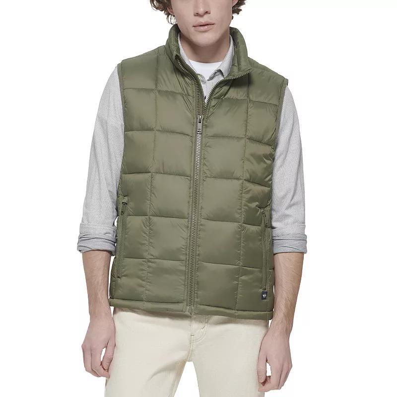 Mens Dockers Box Quilted Vest Green Product Image