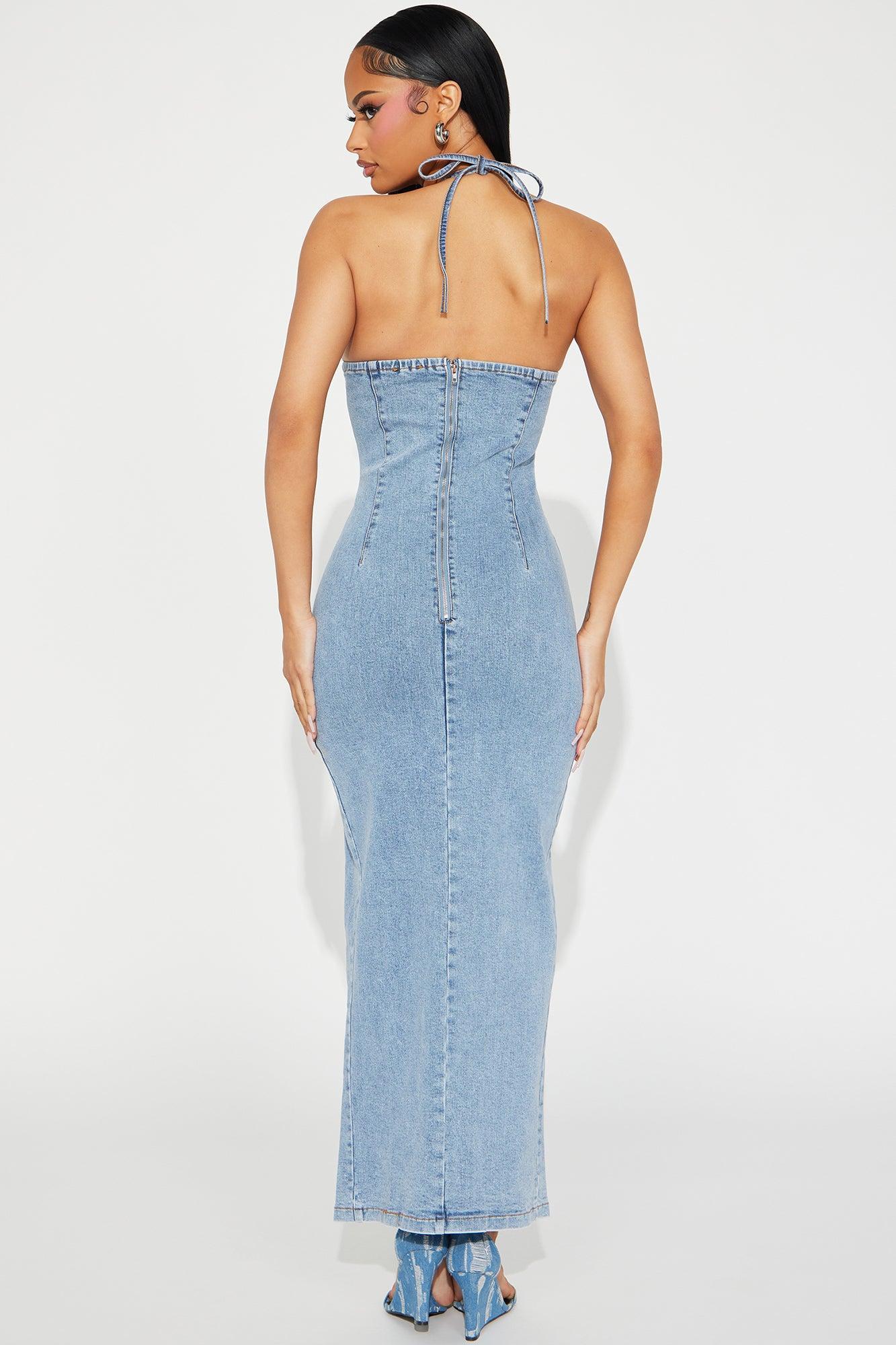 Allison Denim Maxi Dress - Light Wash Product Image