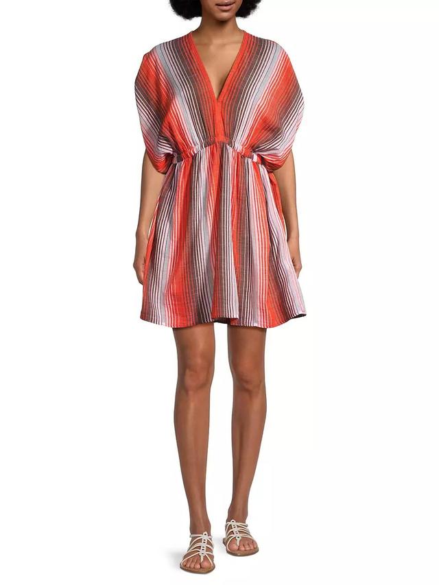 Alem Striped Plunge Minidress Product Image