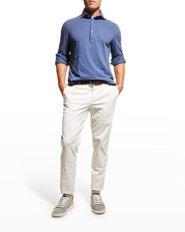 Mens Garment Dyed Italian Fit American Pima Cotton Comfort Gabardine Trousers Product Image