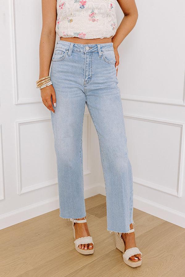 Just USA Roxanne High Waist Straight Leg Jean in Light Wash product image