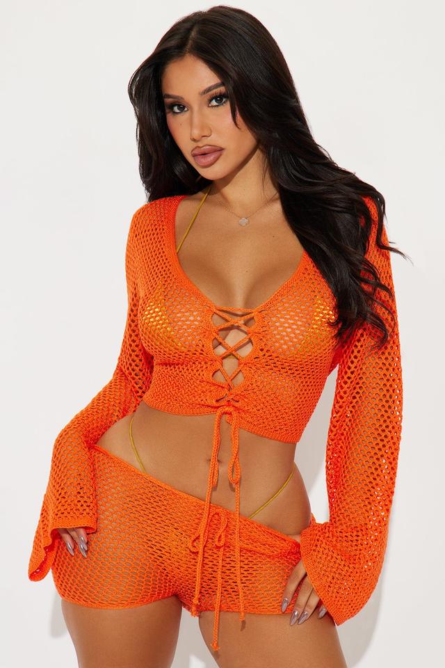 Out All Summer II Crochet Cover Up Set - Orange Product Image