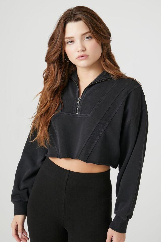 Cropped Fleece Half-Zip Pullover | Forever 21 Product Image