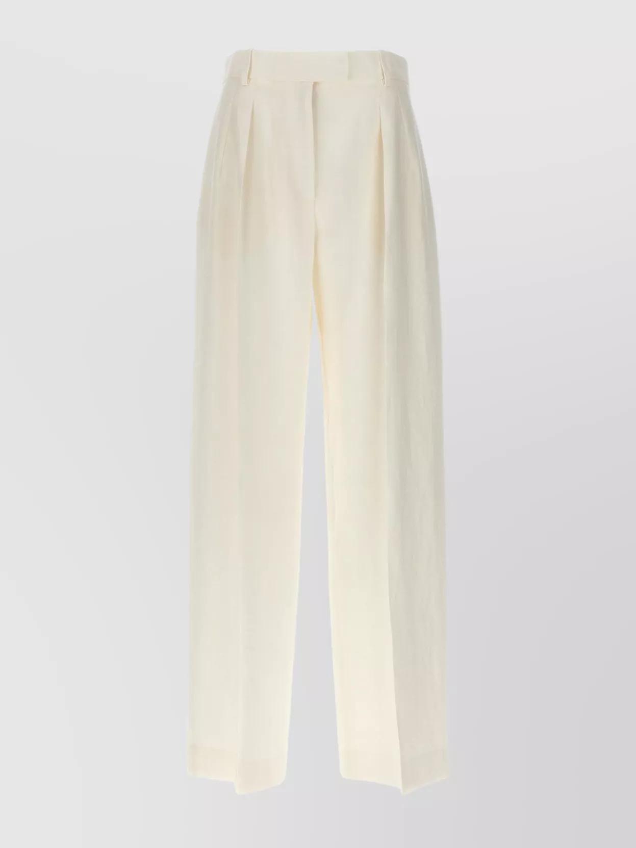 Antone Pleated Wide-leg Trousers In White Product Image