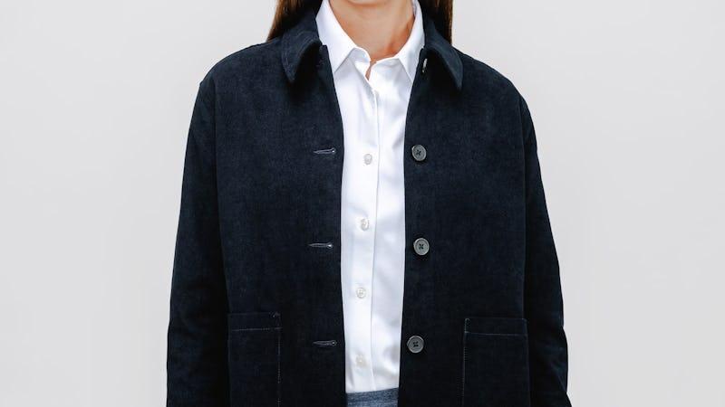 Dark Navy Women's Kinetic Corduroy Chore Coat Product Image