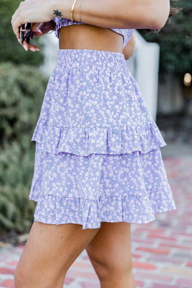 Be My Guest Purple Floral Skirt FINAL SALE Product Image