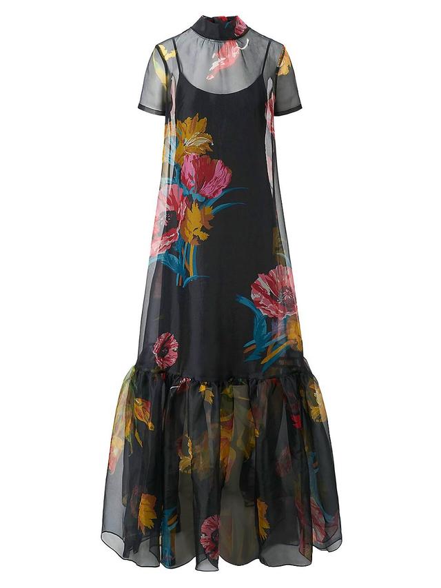 STAUD Calluna Floral Ruffle Hem Organza Gown Product Image