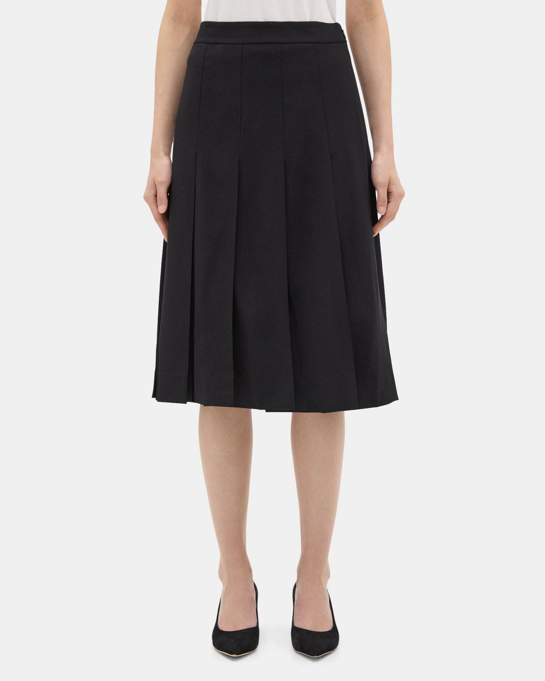 Pleated Skirt in Sevona Stretch Wool product image