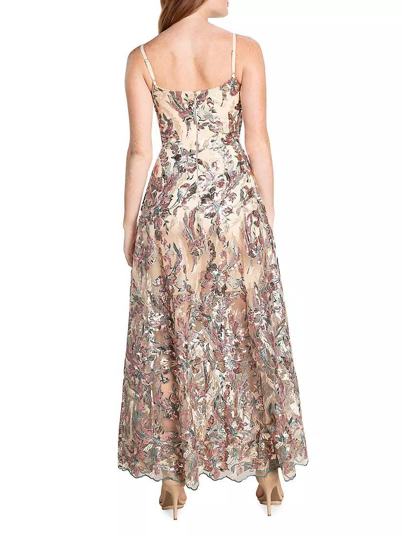 Umalina Floral Sequin Fit & Flare Gown Product Image