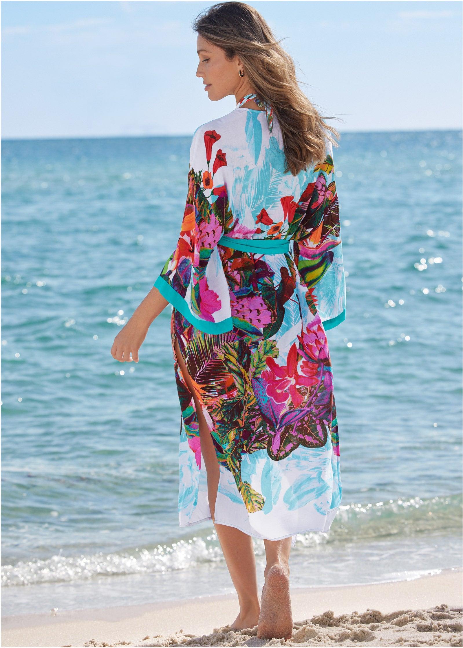 Midi Kimono Cover-Up - Tropical Seas Product Image