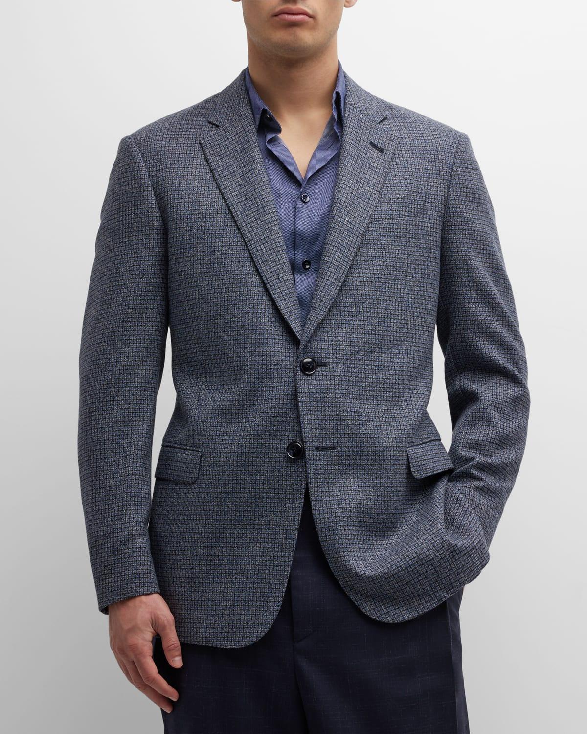 Mens Textured Plaid Wool-Cashmere Sport Coat Product Image