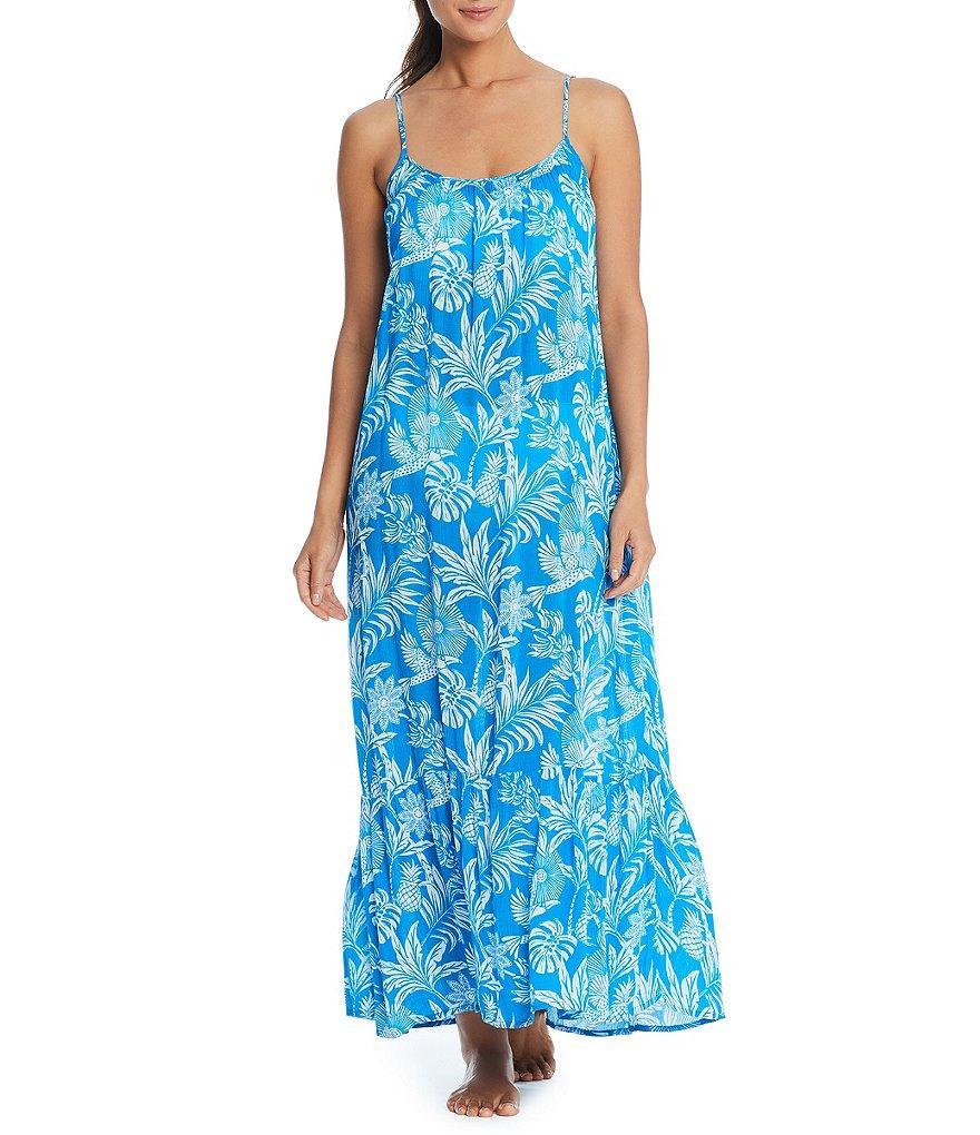 Bleu Rod Beattie A Place In The Sun Floral Print Swim Cover-Up Dress Product Image